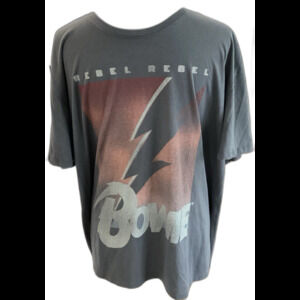 David Bowie T-Shirt Women's Size XXL Color Gray Rebel Rebel Graphic T-Shirt